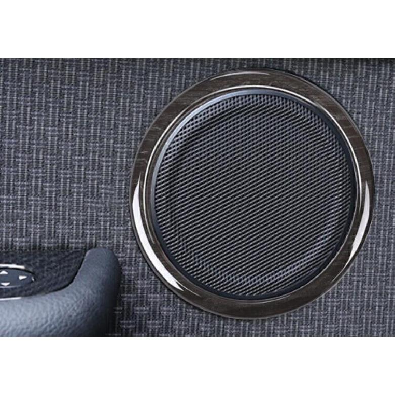 For BMW 1 2 Series 2015-19 Black Wood Grain Inner Door Speaker Sound Cover Trim