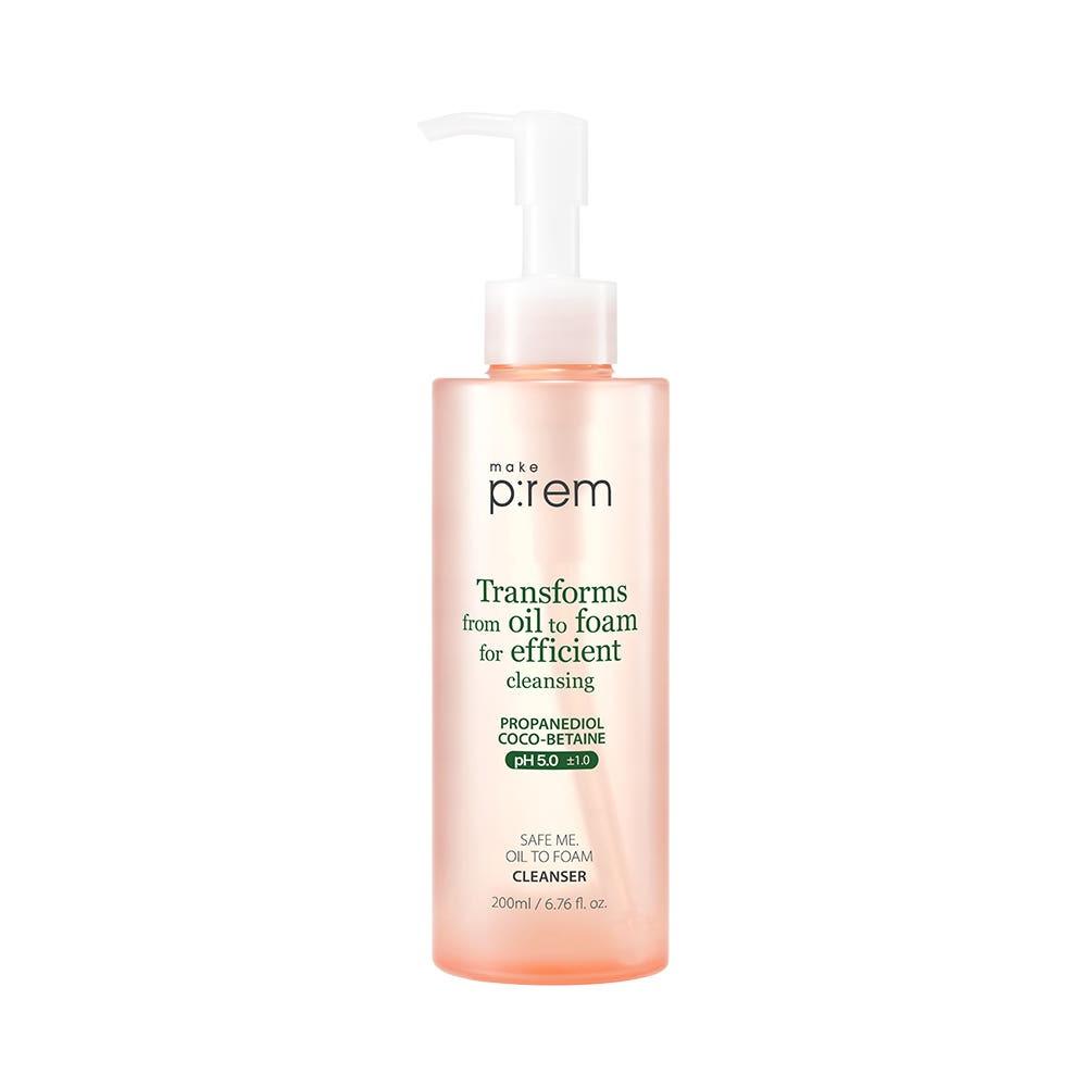 make p:rem Safe Me Oil to Foam Cleanser Deep Pore Cleansing Wash Double Facial Cleanser 200ml