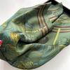 Spring Summer Retro Horse Print Neckerchief Green Square Scarf Women Breathable Imitation Silk Neckerchief