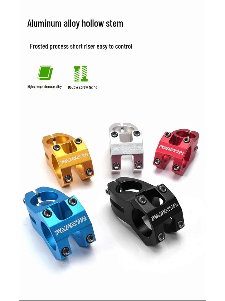 Short Cycling Mountain Bike Stem Handlebar Accessory, 31.8mm Hollow Design