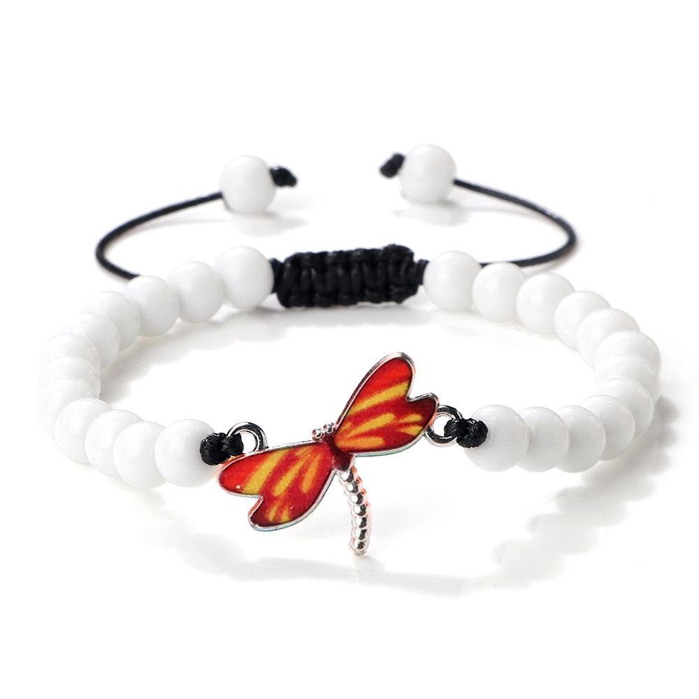Dragonfly Water Touch Adjustable Blue Turquoise Beaded Bracelet