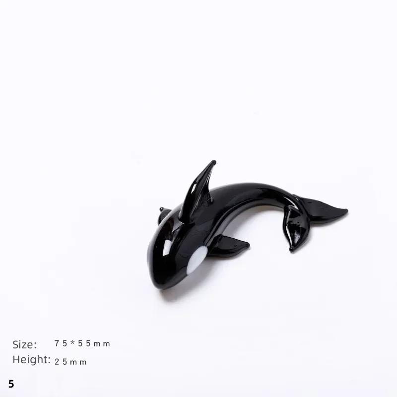 Mini-Wal-Modell Handgefertigter Schmuck Glas-Schreibtischdekoration Glas-Orca-Modelle für Kinder Geschenke Tischfiguren Zubehör