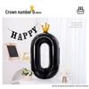 40-Inch Black Crown Number Balloons - Birthday Photo Props & Party Decor