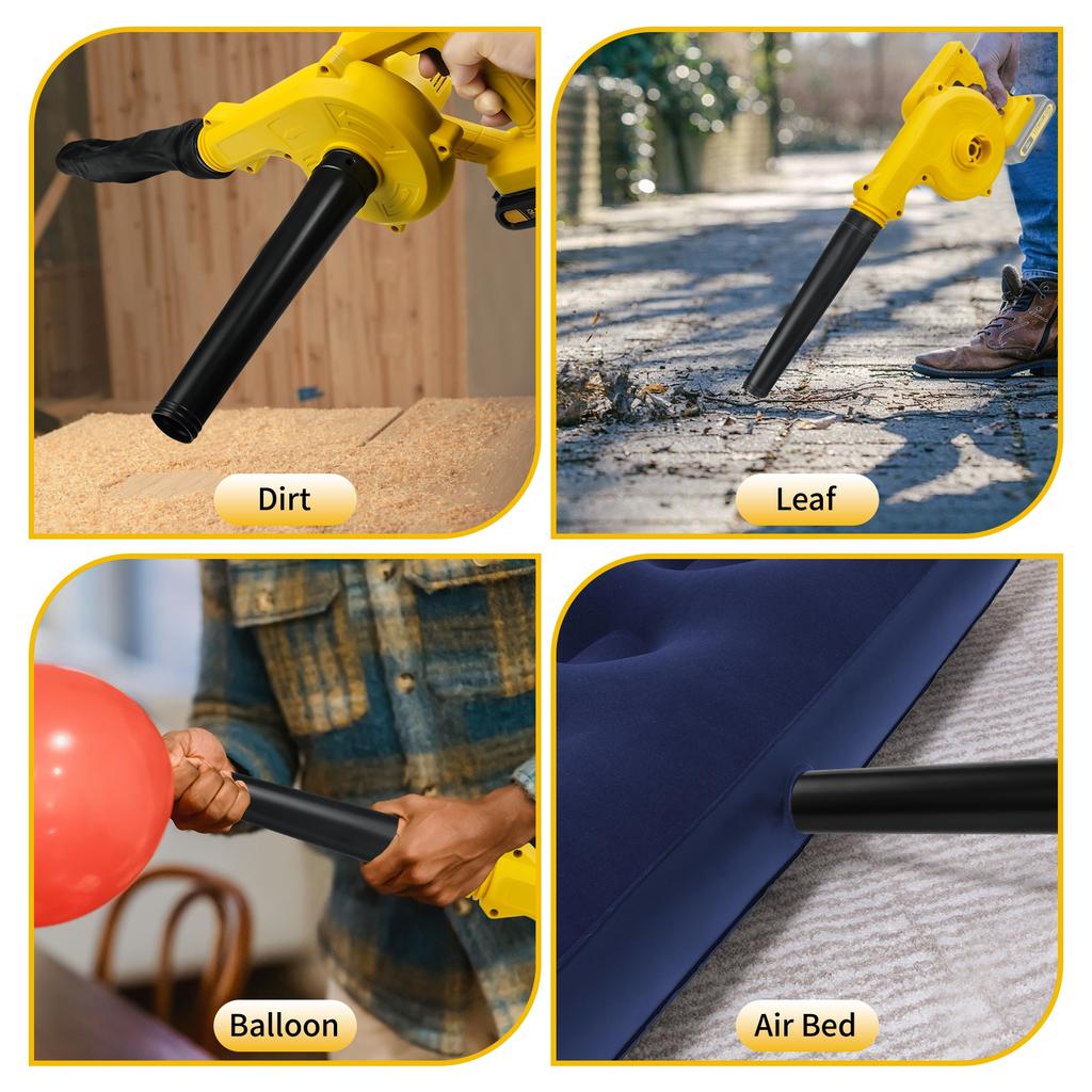 Cordless Leaf Blower for Dewalt 20V Battery Electric Jobsite Air Blower 2-in-1 Handle Electric Blower and Vacuum Cleaner