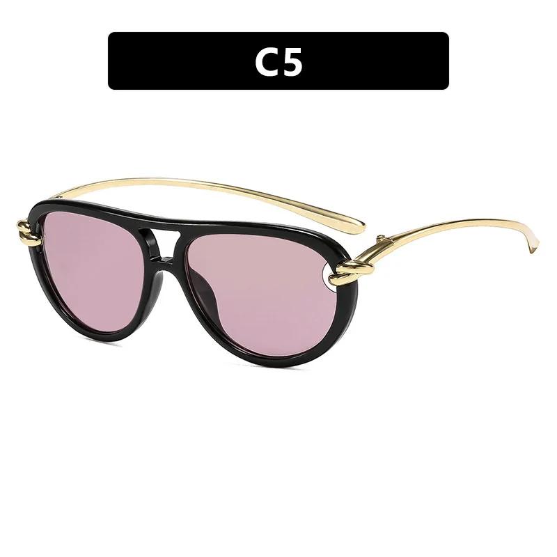 Vintage Pilot Sunglasses Women For Men Luxury Brand Designer Sun Glasses Punk Popular Big Frame Outdoor Rope Eyewear Uv400