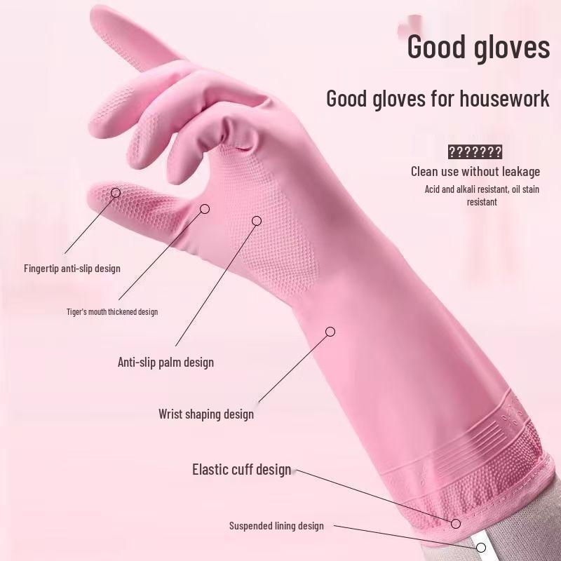 Reusable PVC Household Cleaning & Dishwashing Gloves