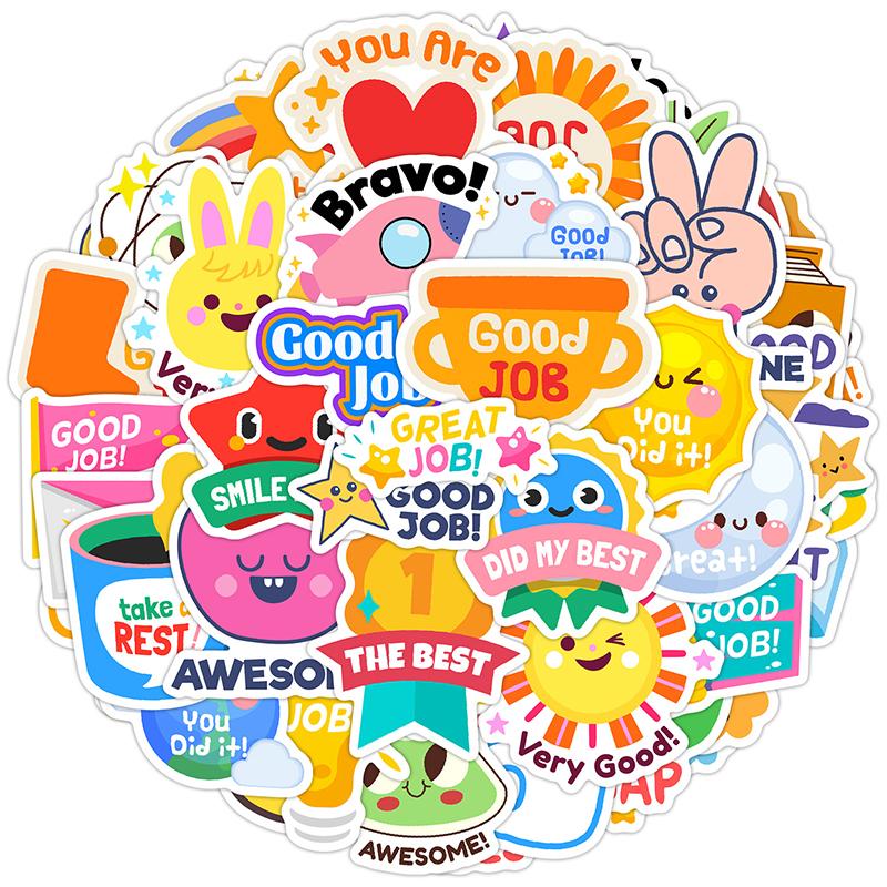 50PCS Motivational Reward Stickers for Students Inspirational Quotes Sticker for Teens Positive Affirmation Decals Teacher
