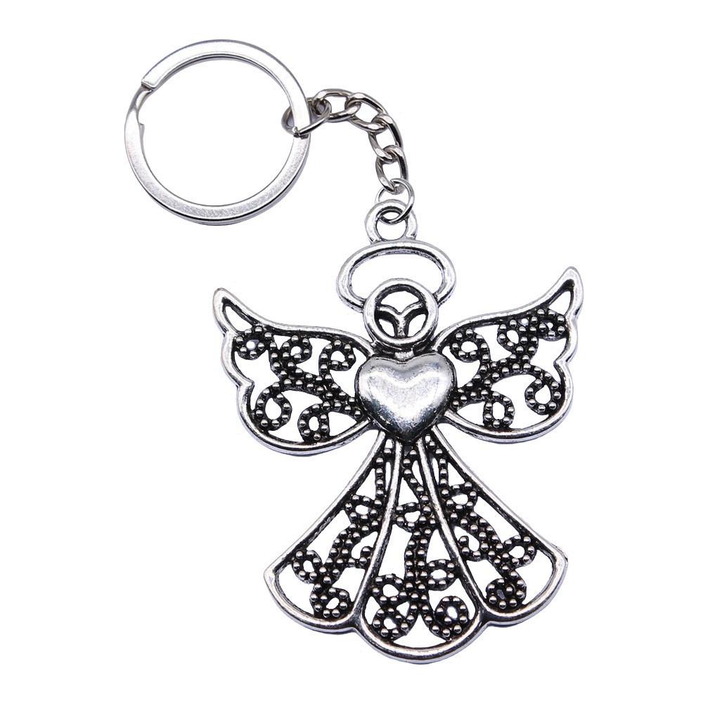 Angel Keychain Wings Charm For Students Protection Key Ring 28mm