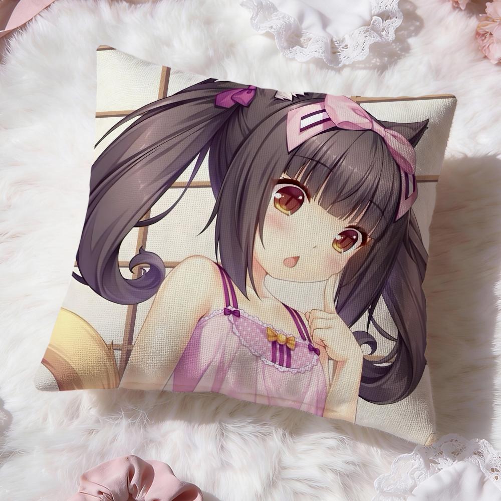 cute game n-Nekopara Cushion Cover Premium Comfort Reversible Pillow Cove -Two in One Design for Any Room & Car Interior