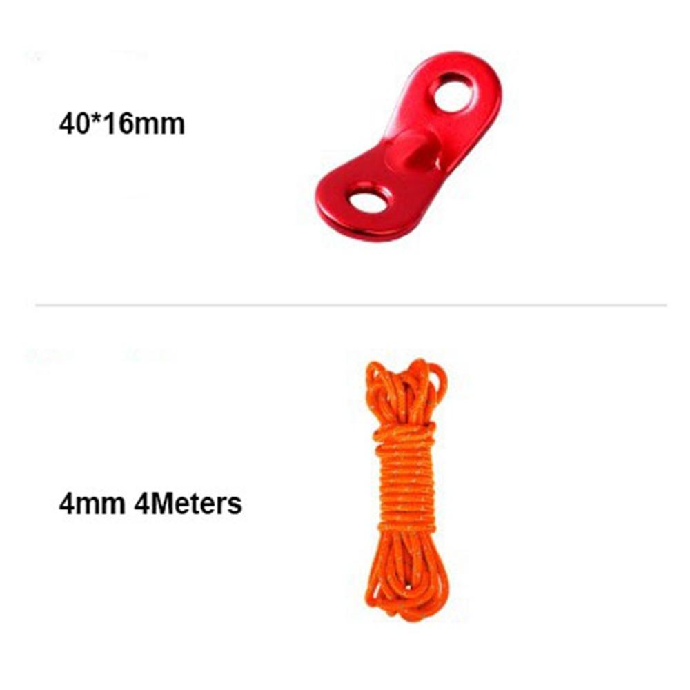 4mm Outdoor Tent Guyline Ropes Aluminum Alloy with 2 Holes Adjuster Tensioner Adjustment Buckles 4M Length