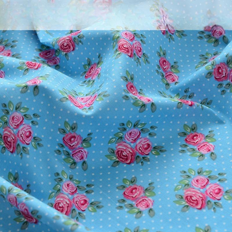 Classics Pastoral Floral Poplin Cotton Fabric DIY Children's Wear Cloth Make Bedding Quilt Decoration Home Sewing Cloth