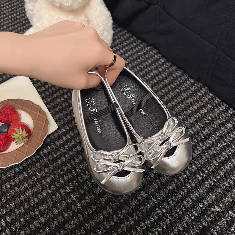 Fashion Girls Shoes 2025 Autumn New Kids Leather Shoe Simple Girls' Bow Casual Shoes Versatile Child Performance Shoe Zapatos