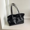 Retro Solid Color Faux Leather Shoulder Bag for Women, Chic Belt Buckle Clutch Handbag, Spacious Daily Commute Tote