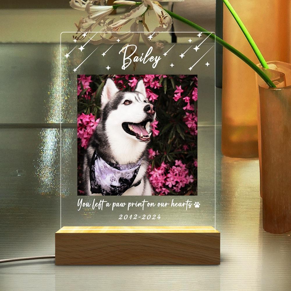 

Pet Memorial Gift Custom Pet Photo Plaque Christmas Personalized Frame Sympathy Gift For Cat Dog Pet Loss Christmas Gift