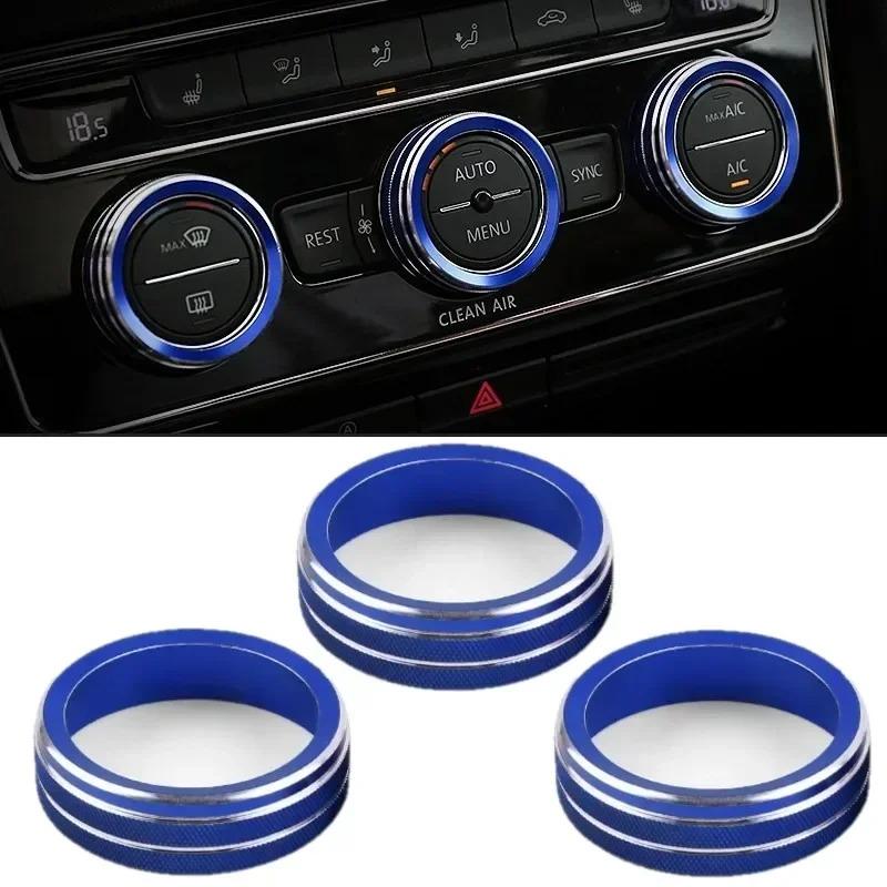 Auto Car AC Control Ring Trim Cover Car Interior Accessories For VW Tiguan Atlas T-roc Ateca FR Passat B8 Variant 2017-2019