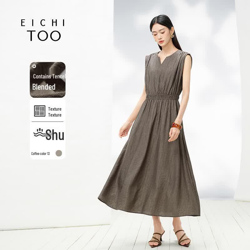 EICHITOO Women s Textured Sleeveless Midi Dress S
