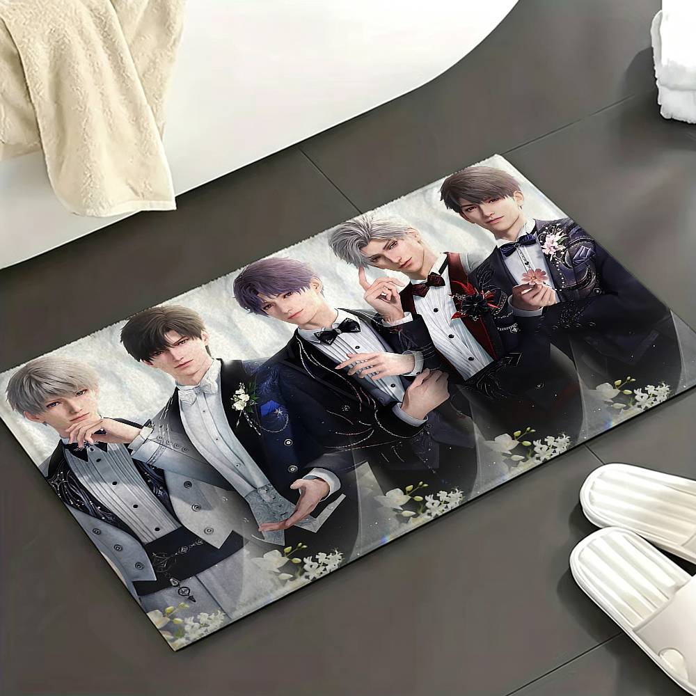 Game L-Love and D-Deepspace Floor Mat Soft Non Slip for Entry Door Bathroom Indoor Home Decorative Carpet