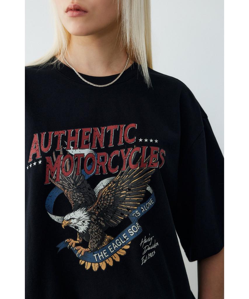 HARLEY-DAVIDSON COLLECTIONS® [Bv] Authentic Eagle Short Sleeve T-Shirt Black_Hh16111056