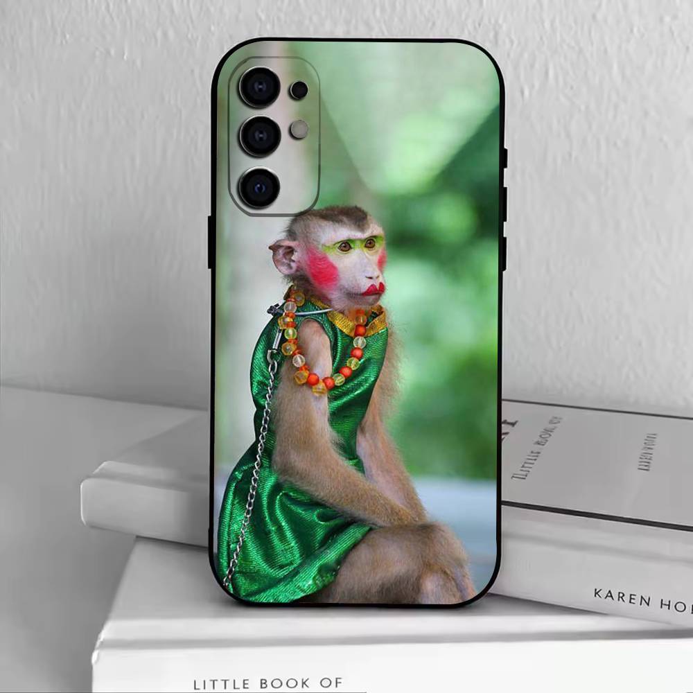Funny Cute Monkeys  Phone Case For Samsung S25,S24,S21,S22,S23,S30,Ultra,S20,Plus,Fe,Soft Silicone Black Cover