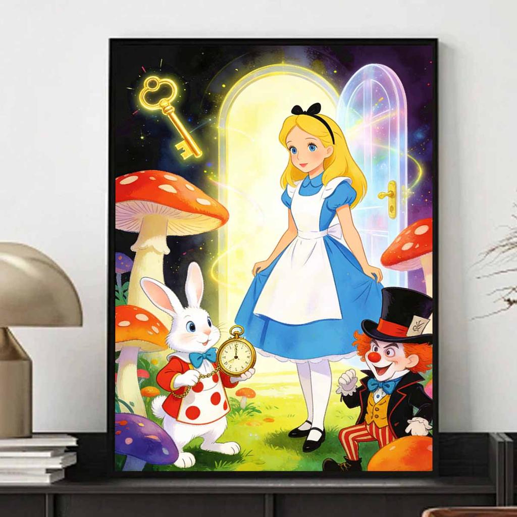 disney diamond painting alice rabbit mad hatter handmade diy home decoration gifts