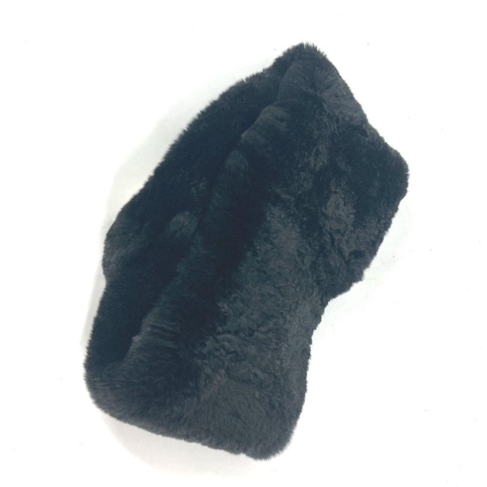 Chanel Big Coco CC CC Mark Accessories Tippets Scarf Fur Black/White