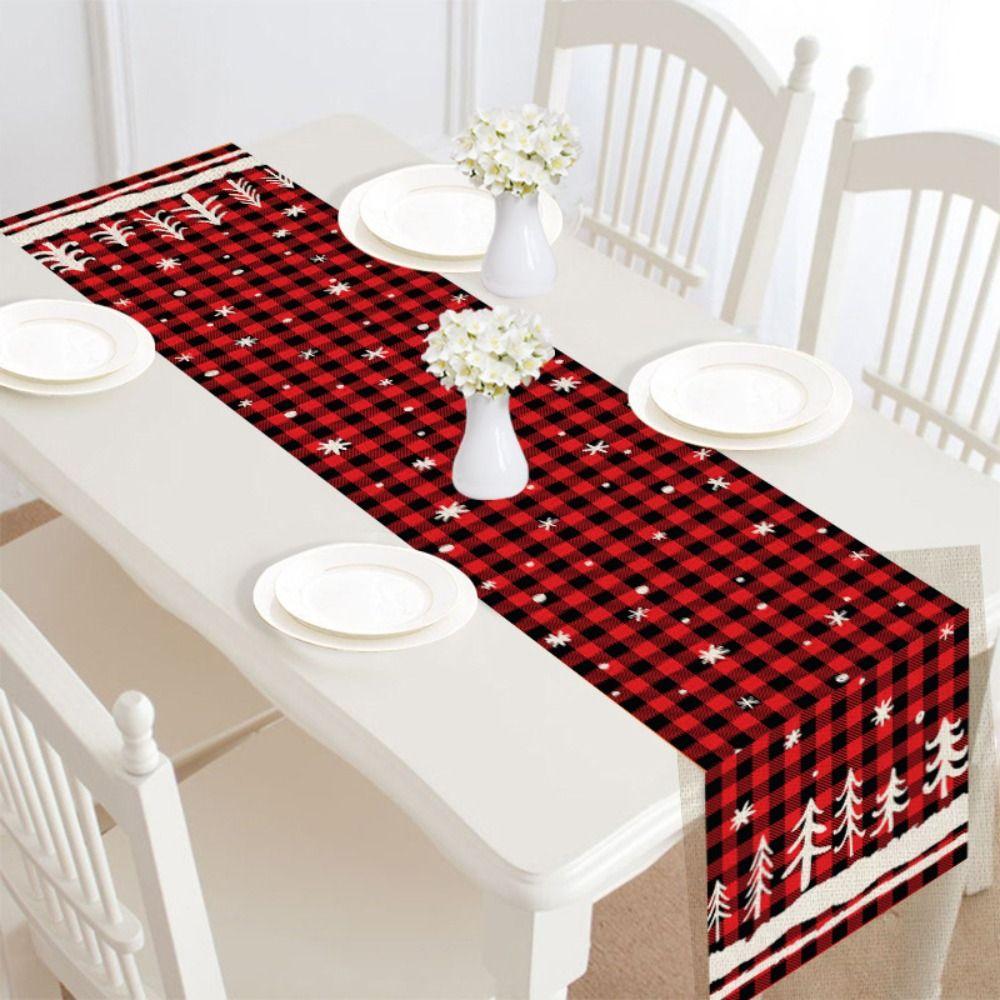Xmas Ornaments 30x182cm Christmas Table Runner Long Luxury Dacron Table Runner Pastoral Style Vintage Tablecloth Party