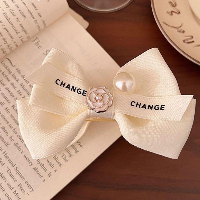 1pc Retro Exquisite Bow French Light Luxury Camellia Hair Clip, Meatball Head, Grab Clip, Female Ponytail Clip, Dished Hair