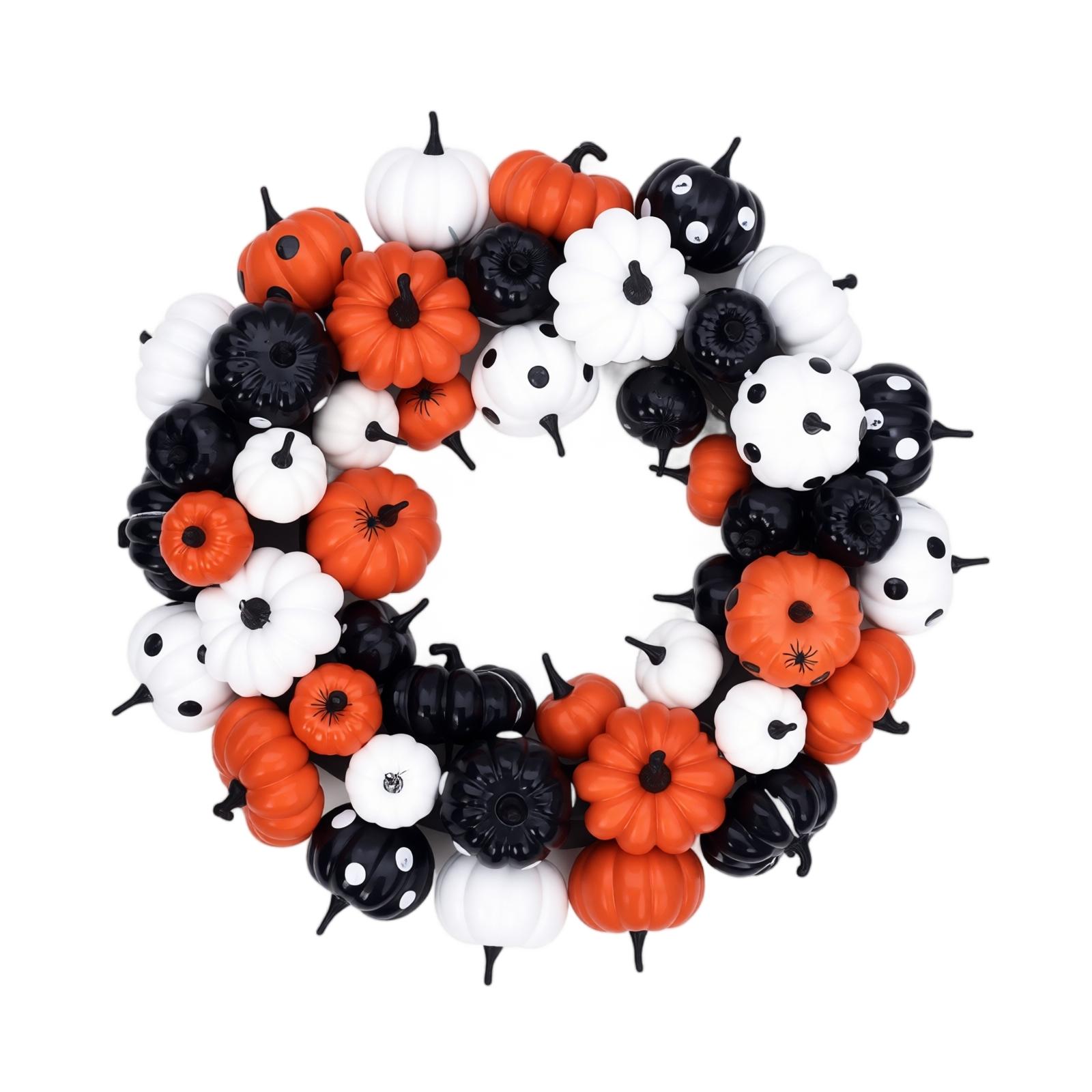 Halloween Pumpkin Wreath, Fall Door Decor