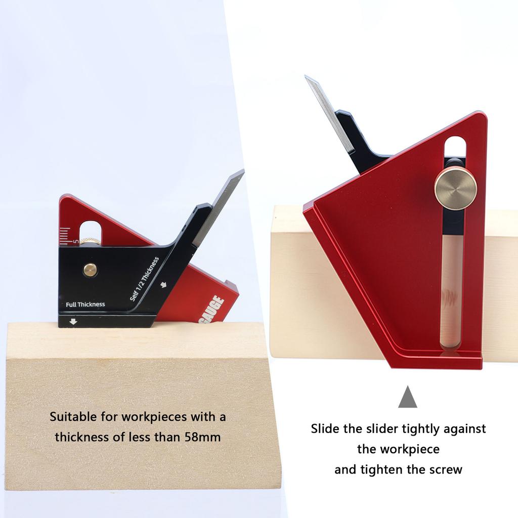 Precisions 1/2 Centering Depth Gauge For Woodworking Tool With Metric Scale And Center Marking Guide For Tablesaw Drills