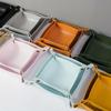 25X25cm Table Storage Box Foldable Storage Tray Leather Tray  for Jewelry Phone Key Wallet Coin