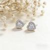Beixi S999 Silver Needle Heart-Shaped Zirconia Earrings: Light Luxury Rhinestone Gift for Girlfriend.