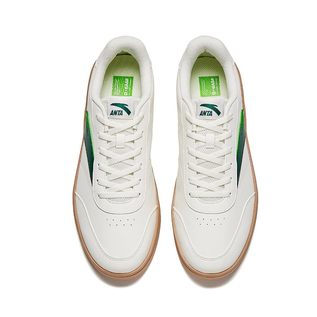 Anta Vitality Classic Retro Campus Life Fashion Versatile Minimalist Low-Top Sneakers Men Sneakers Ivory-White Mushroom-Green 912618099-5