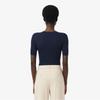 [Lacoste] Women's Fine Merino Wool Rib-Knit Short-Sleeve Sweater AF4146-56G166