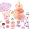 Teas Set for Little Girls 36Pcs Teas Party Pretend for Play Afternoon Teas Playset with Plastics Pot Cups Spoons Dessert