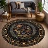 Dark Academia Floral Round Rug Vintage Botanical Print Witchy Gothic Home Decor Mat Soft Non Slip Carpet for Living Room