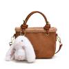 Frosted Plush Small Square Bag Women's 2025 New Fashion Texture Plush Bag Foreign Style Simple Commuting Portable Messenger Bag
