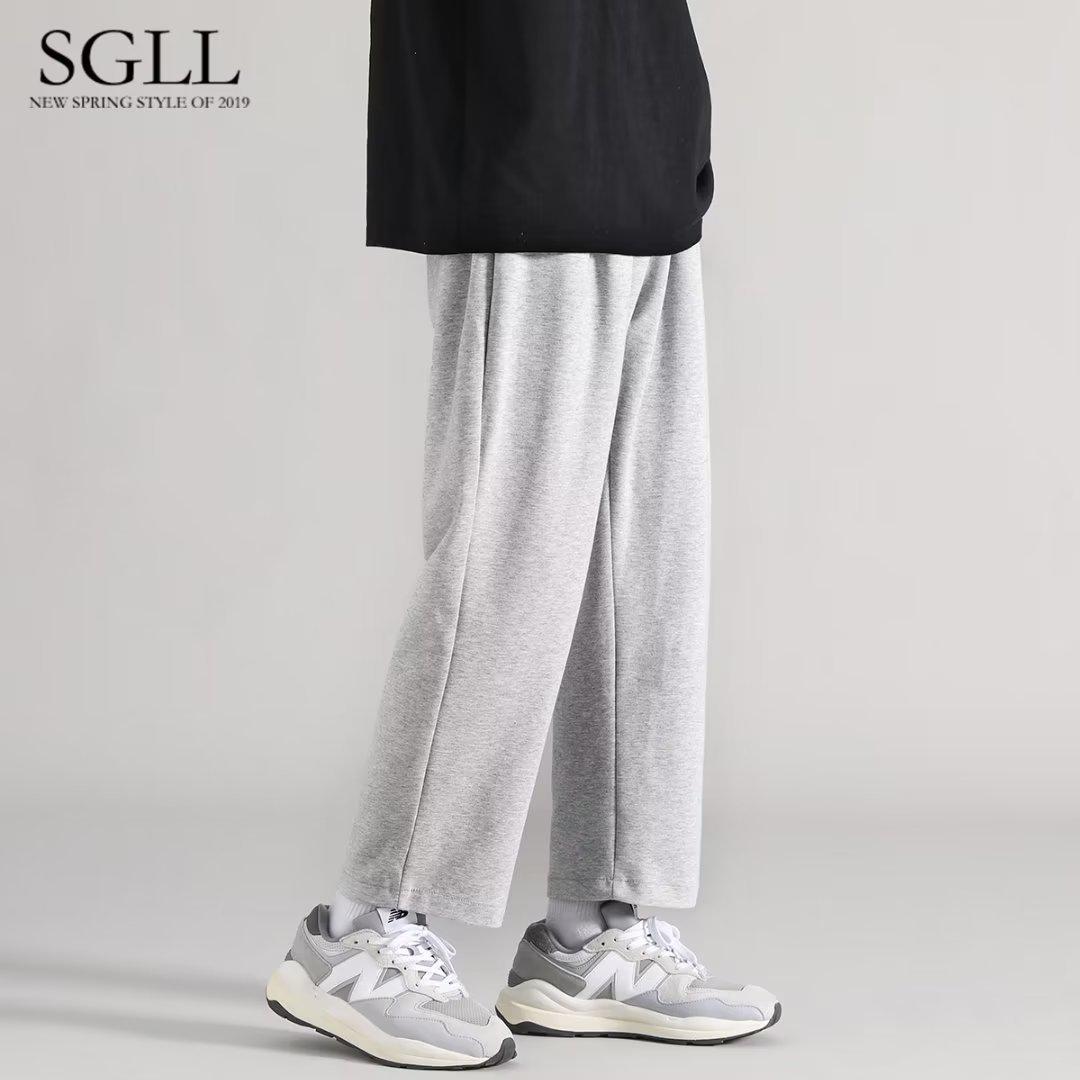 

Мужские летние повседневные серые спортивные штаны: Модные свободные прямые брюки Nine Point в корейском стиле M серый