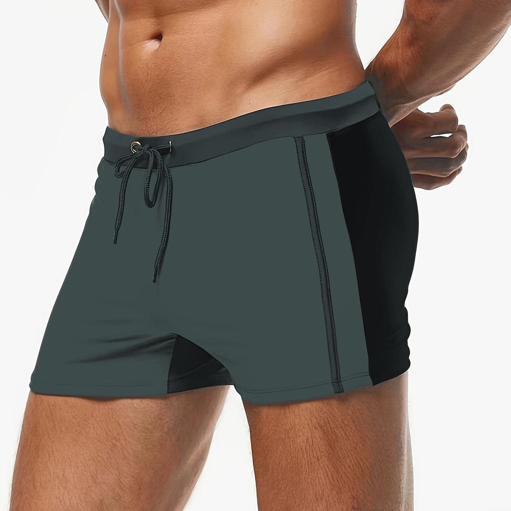 Sport Herren Boxershorts Einfarbige Nähte Bequeme Mode Schnür-Badeshorts Herren