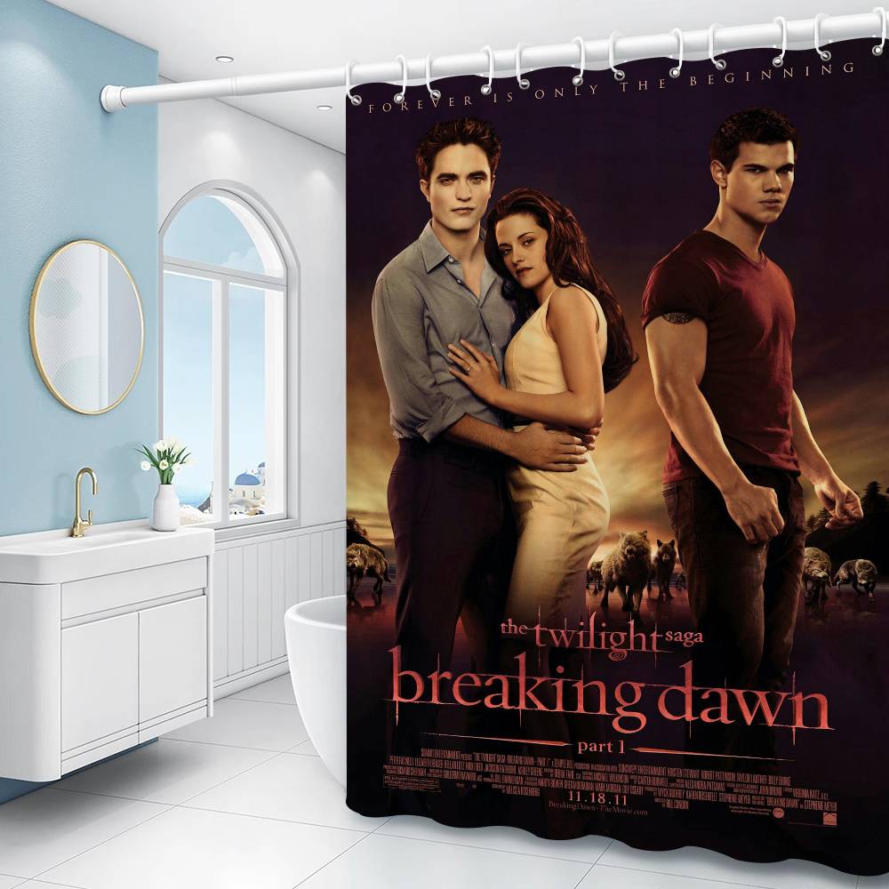 Classic Movie Twiligh Funny And Creative Beach Shower Curtain Waterproof Polyester Bath Curtains For Bathroom Decorate With Hook