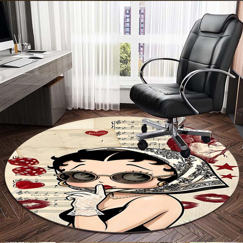 doll Print Round Rug, Washable Floor Carpet, For Entryway Dorm Laundry Room Office Study, Home Decor Birthday Christmas Gift