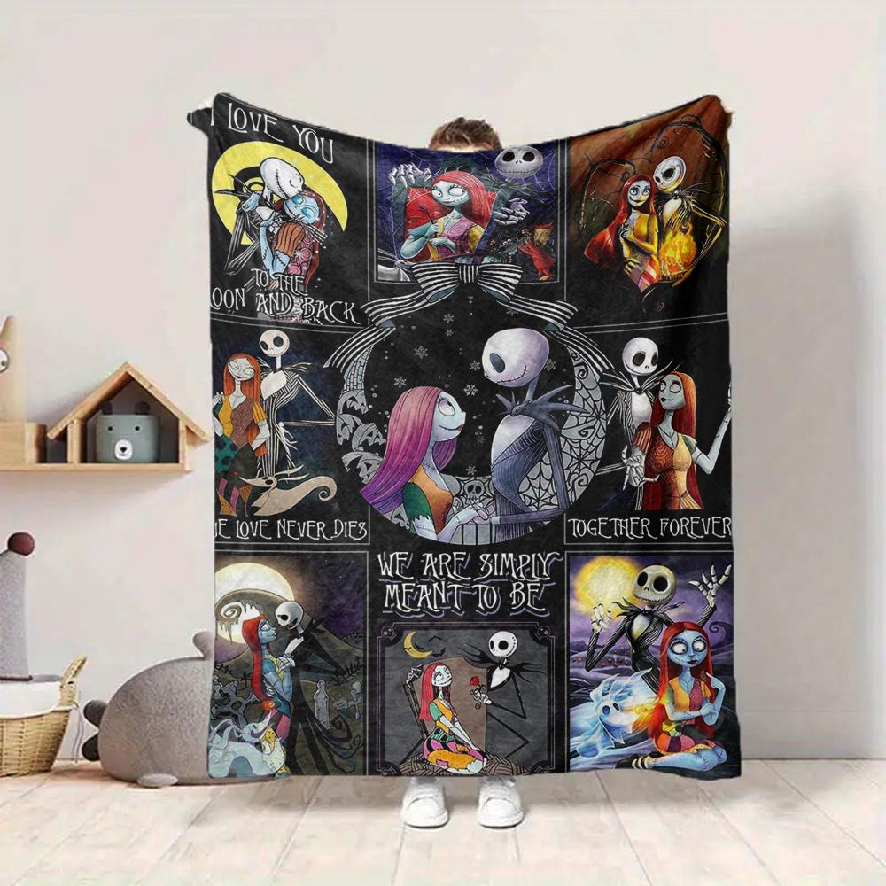 1Pc Nightmare Before Christmas Love Blanket Soft And Comfortable Casual Warm Camping Travel Christmas Halloween Xmas Gift M924530
