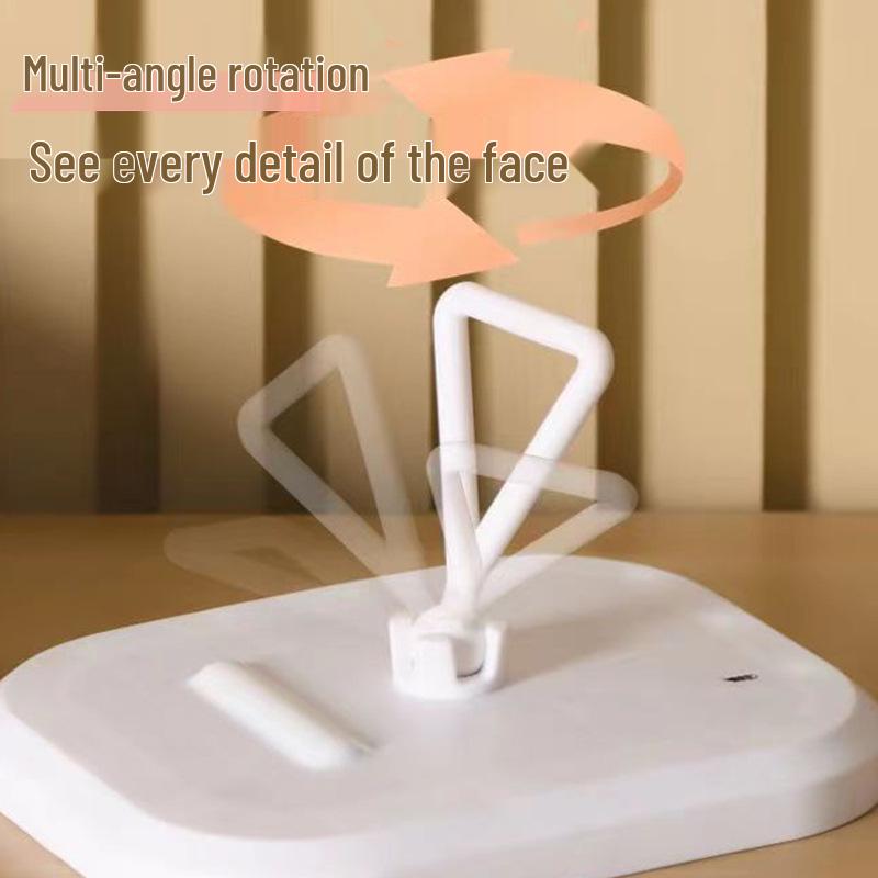 Portable Folding LED Vanity Mirror for Travel and Bedroom