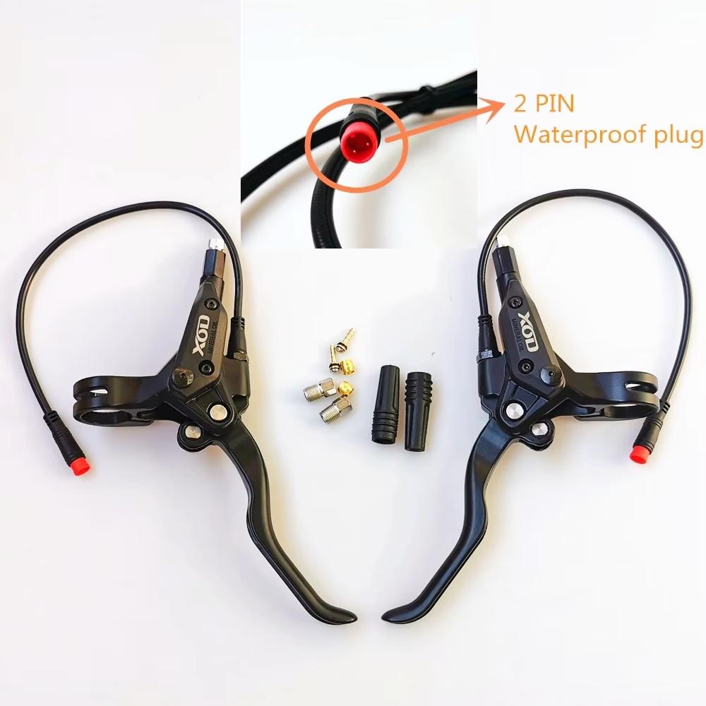 XOD E-Bike Hydraulic Brake Cut Off Power Brake 2 Pin Waterproof Plug Hose Front 1000mm / Rear 1800mm Bike Disc Brake