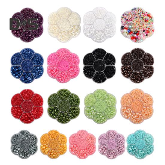 5600 Pcs Half Round Faux Pearls Flat Back Beads Bulk with Storage Box Assorted Sizes Fake Pearl Beads for Crafting DIY Nail Art Phone Decoration