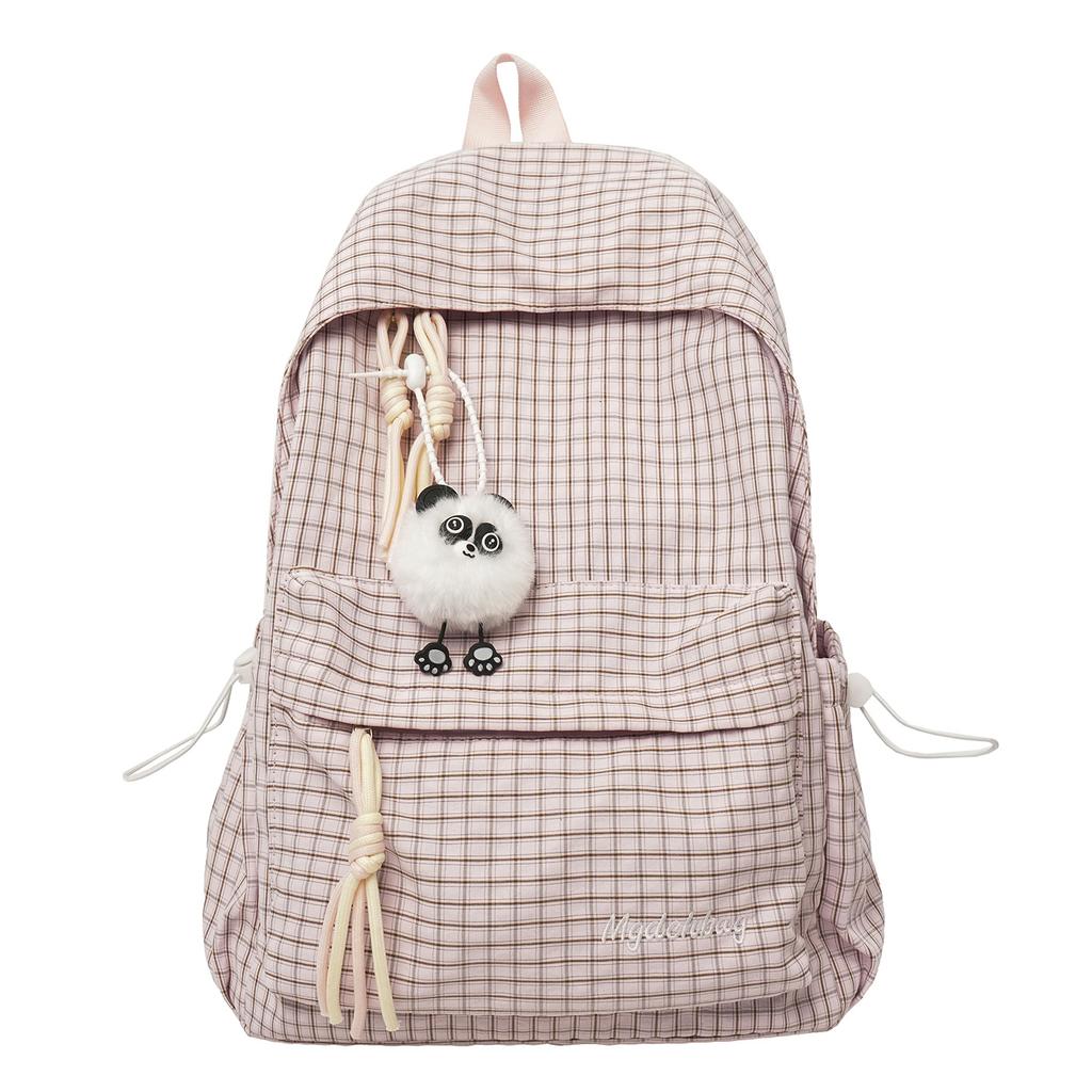 Zaino Scolastico Campus Zaino Scolastico Edizione Coreana Femminile ins Zaino Semplice a Quadri Studente delle Scuole Superiori Grande Capacità Zaino da Viaggio per il Tempo Libero