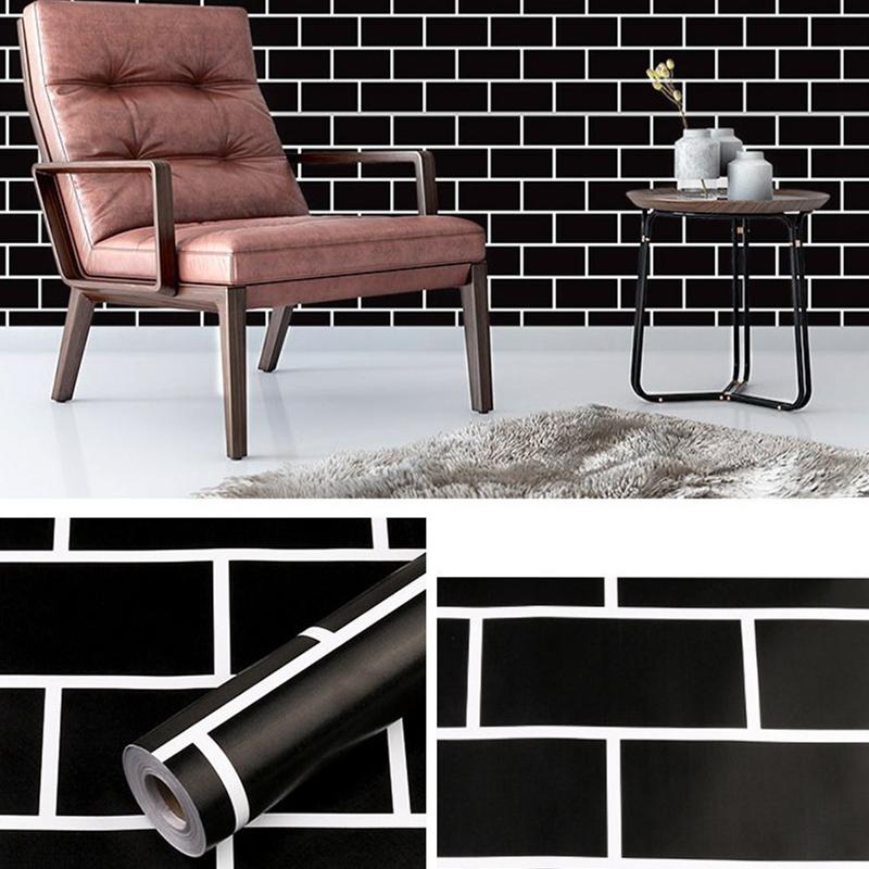 10M Brick Wallpaper Table Cabinet Transformation Wood Grain Waterproof PVC Peel And Stick Background Self Adhesive Wall Sticker