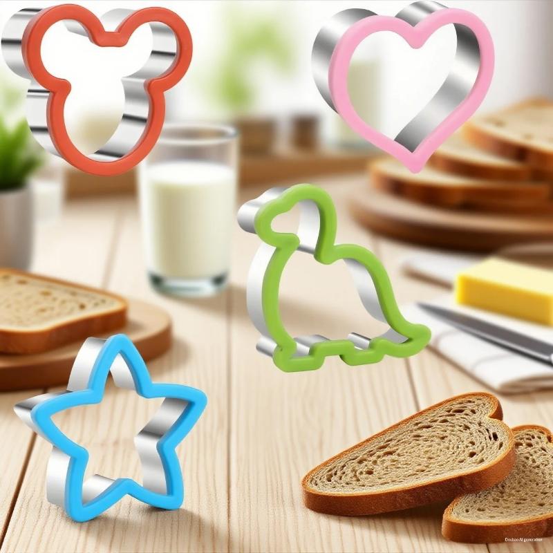 Stainless Steel Sandwich Cutter Reusable Cute Pattern Molds for Bread Cookie Fruit Cutting Home Baking Use