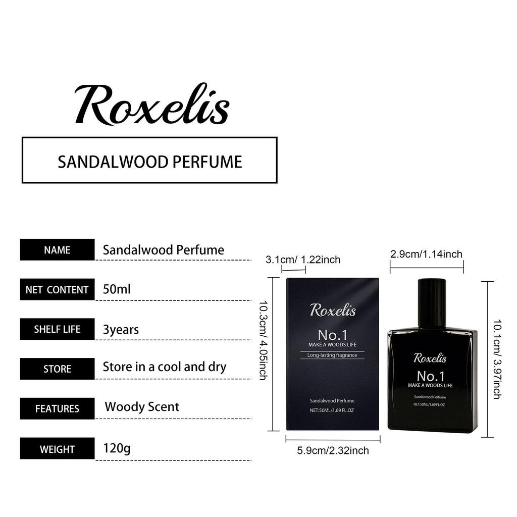 Roxelis Sandalwood Xenia Couple Eau De Toilette Niche Woody Fragrance Fresh Fragrance Dating Atmosphere Elegant Charm Daily Commute 50ml