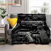 29 Style Retro Guns Pistol Ammunition Bullet Cartridge AK M4 Soft Flannel Blankets,Throw Blanket for Picnic Beds Sofa Bedroom