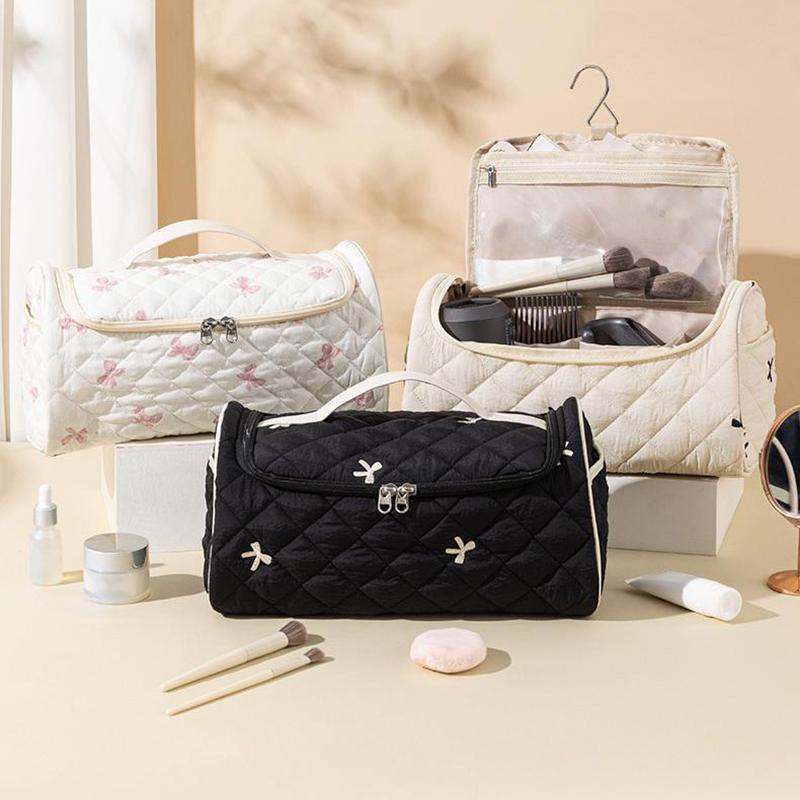 Quilted Travel Case For Airwrap Cotton Hair Tools Travel Bag Hangable Storage Bags With Hanging Hook